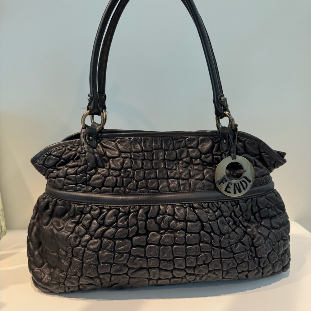 Fendi Bubble Leather Chef Tote Bag